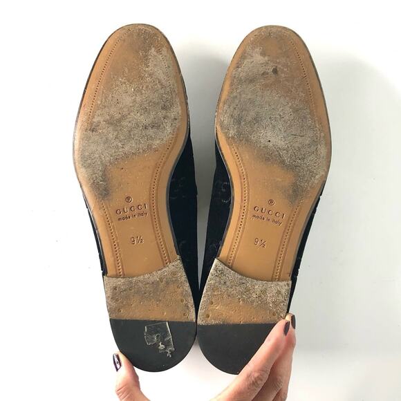 Gucci Jordaan Horsebit GG Black Velvet Loafers Men’s 9.5 - Picture 9 of 12